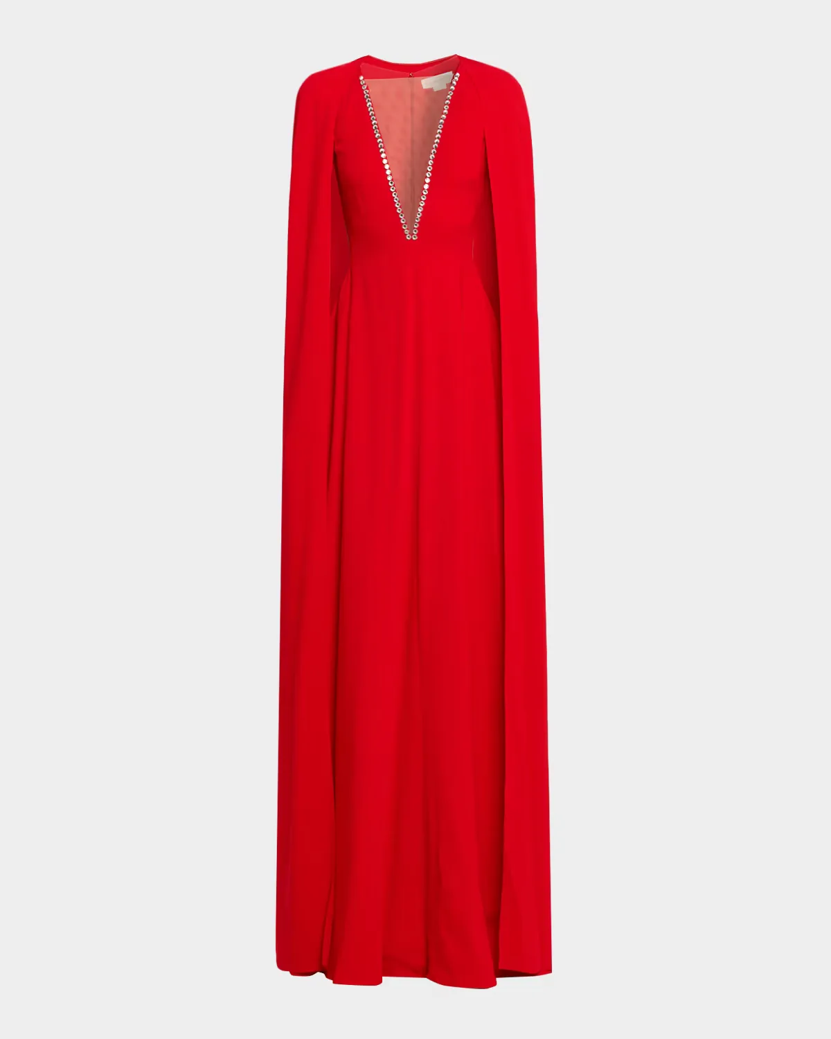 Crystal Plunging Illusion Cutout Cape Gown by Stella McCartney