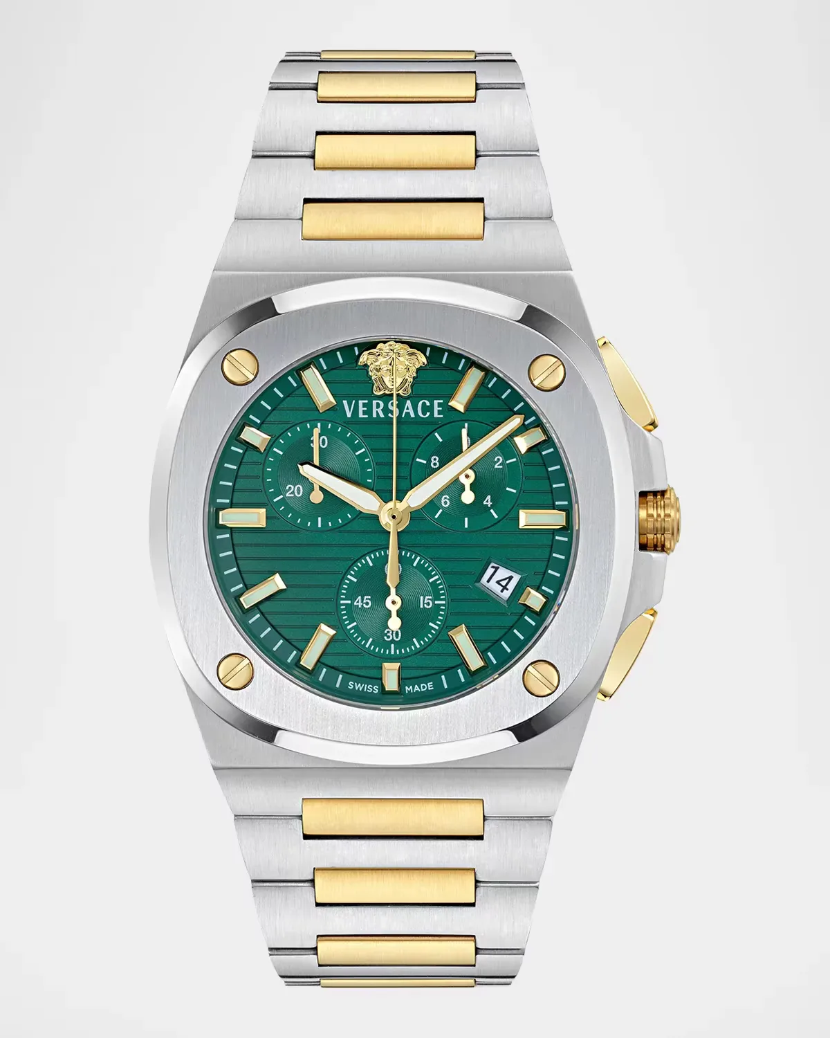Tolomeo Chrono Two-Tone Bracelet Watch, 40mm by Versace