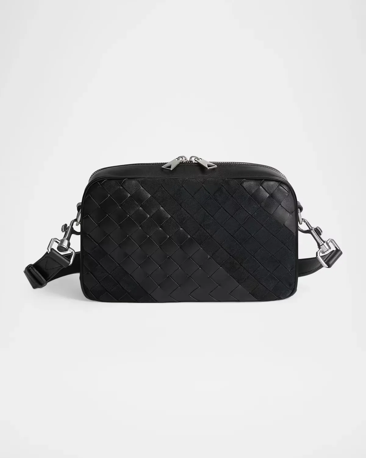 Small Intrecciato Suede and Leather Camera Bag by Bottega Veneta