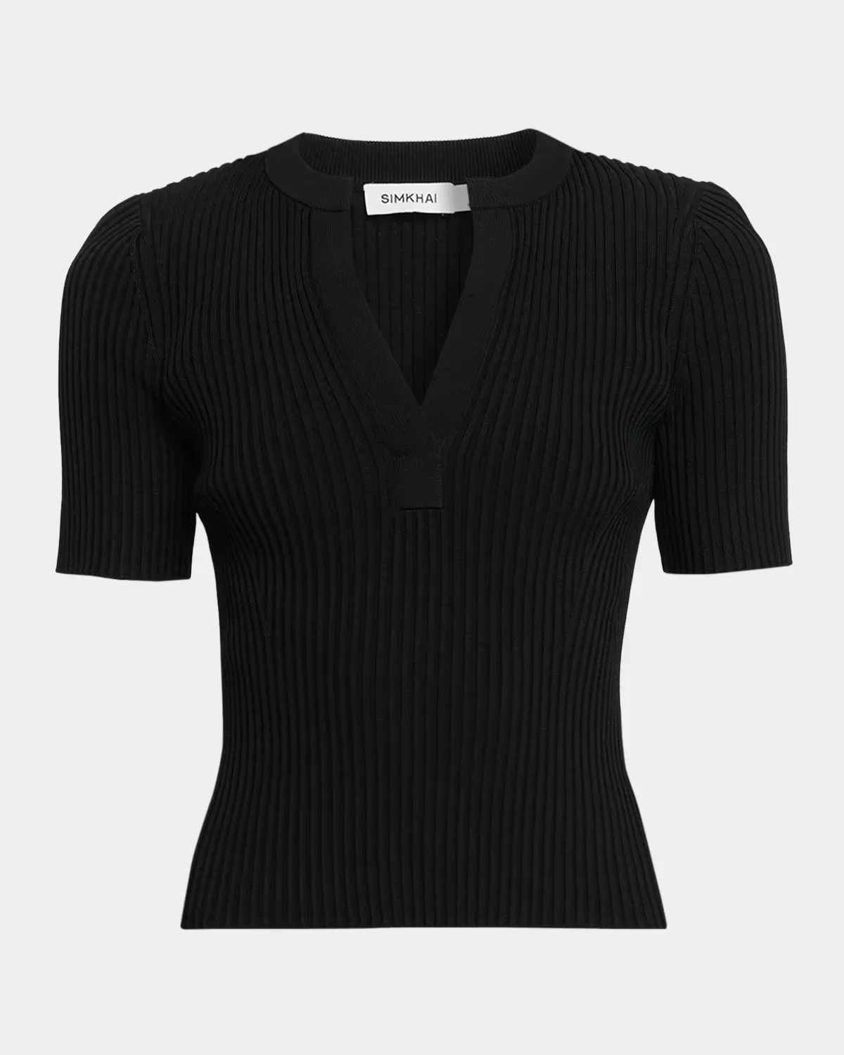 Miley Splitneck Ribbed Top by SIMKHAI