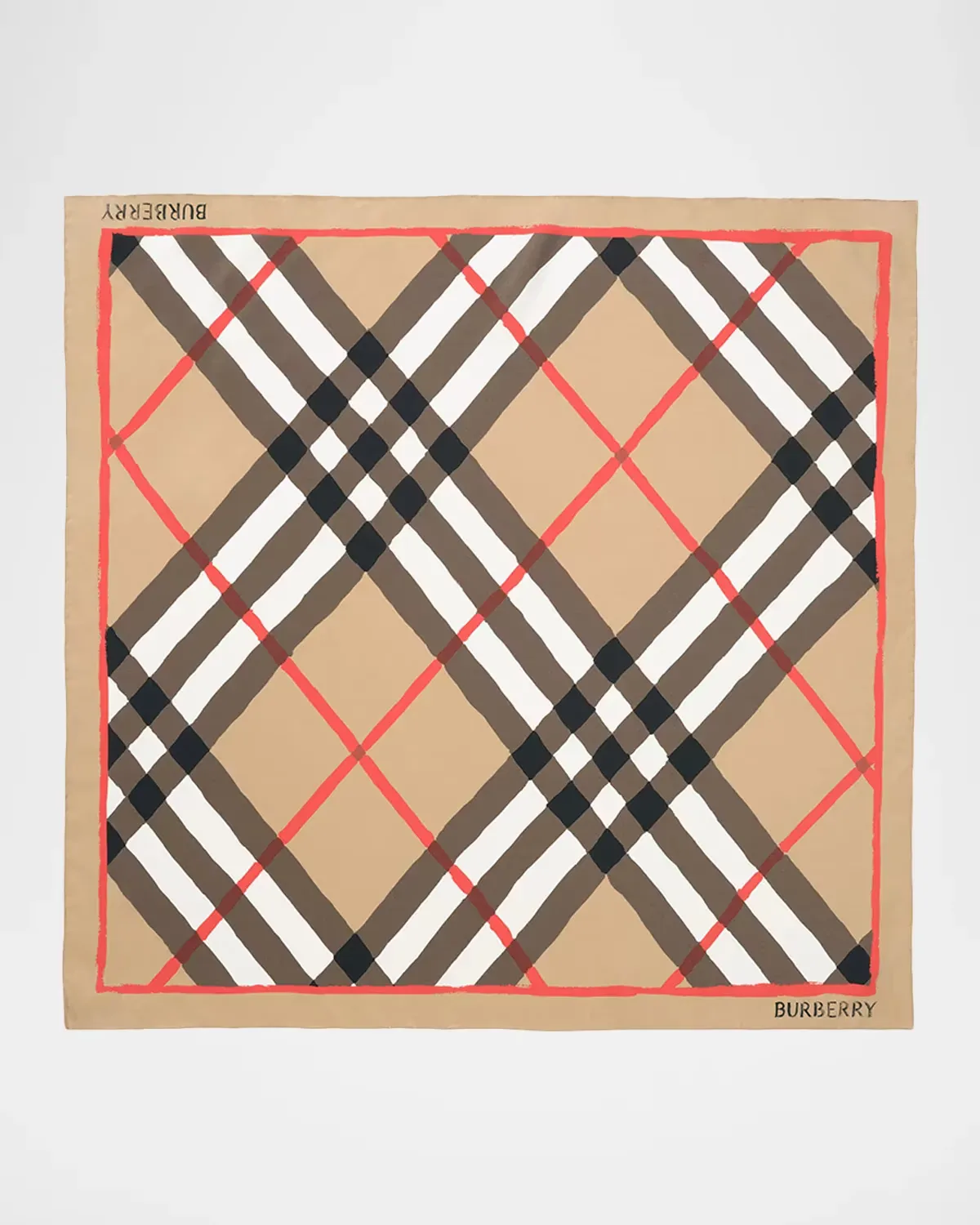 Watercolor Check Silk Scarf by Burberry