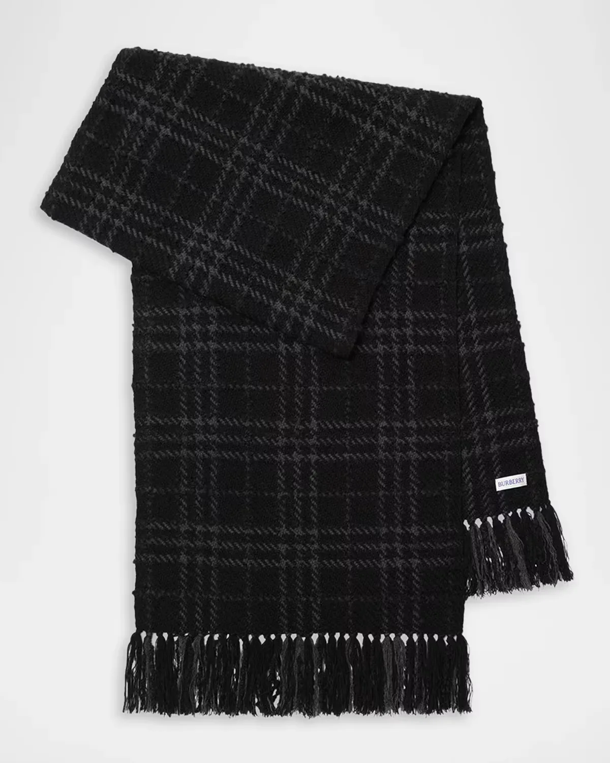 Embellished Check Boucle Scarf by Burberry