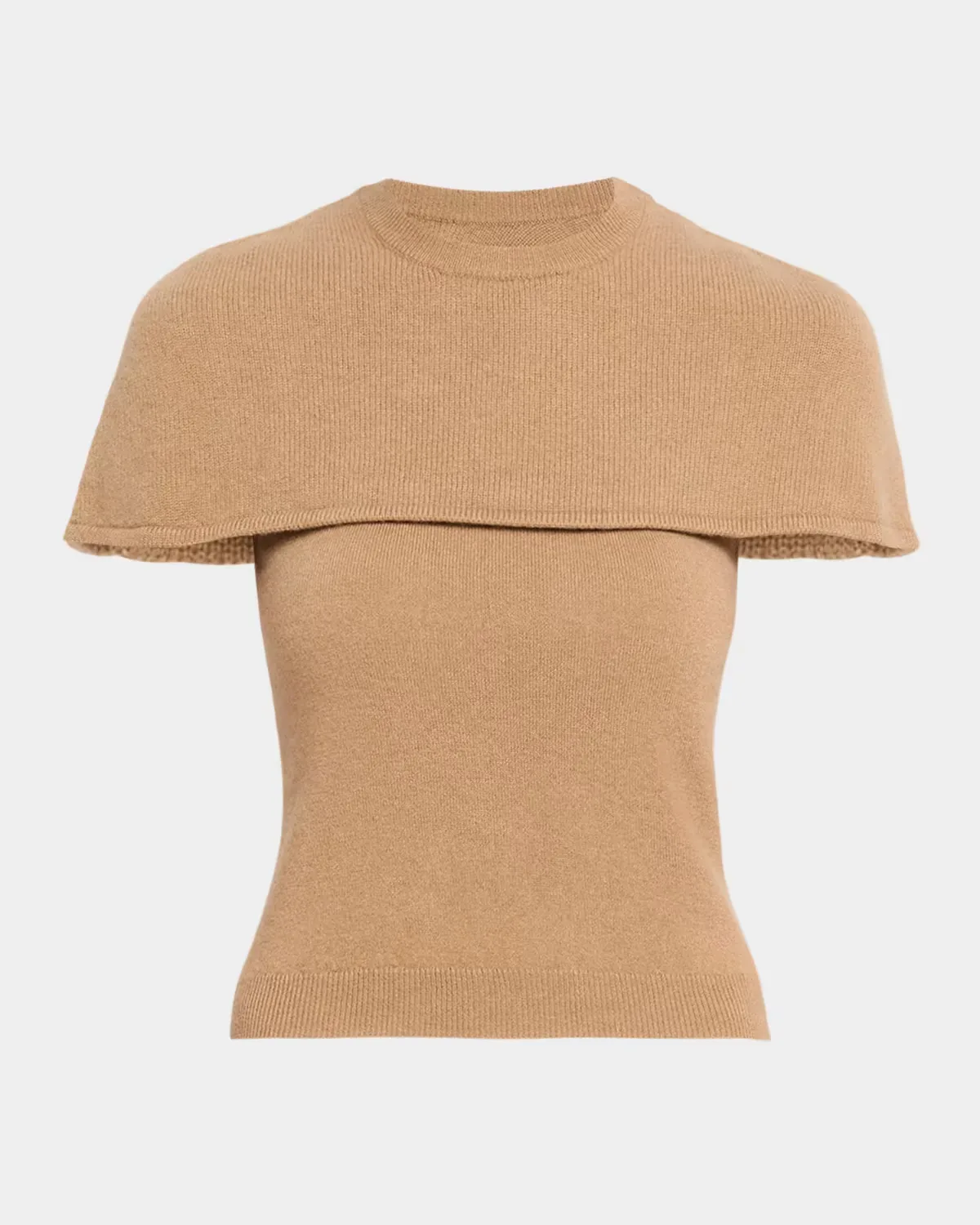 Yuki Short-Sleeve Cashmere Cape Top by SIMKHAI