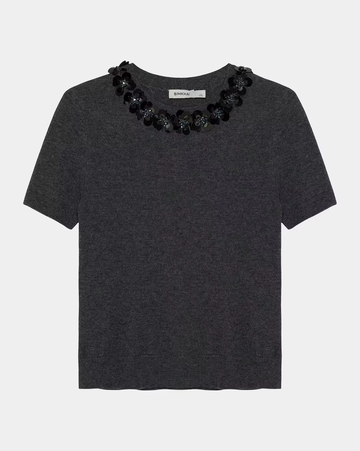 Sophie Floral Embellished Wool-Cashmere Top by SIMKHAI