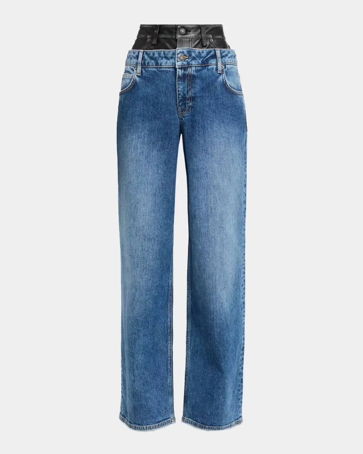 Kove Double-Waist Wide-Leg Jeans by SIMKHAI