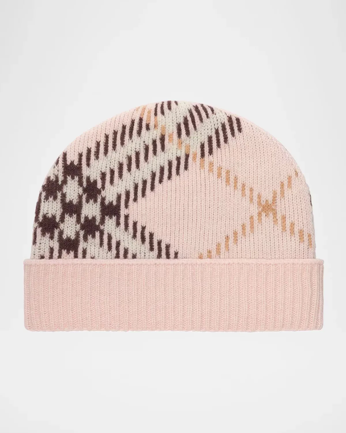 Check Cashmere Knit Beanie by Burberry