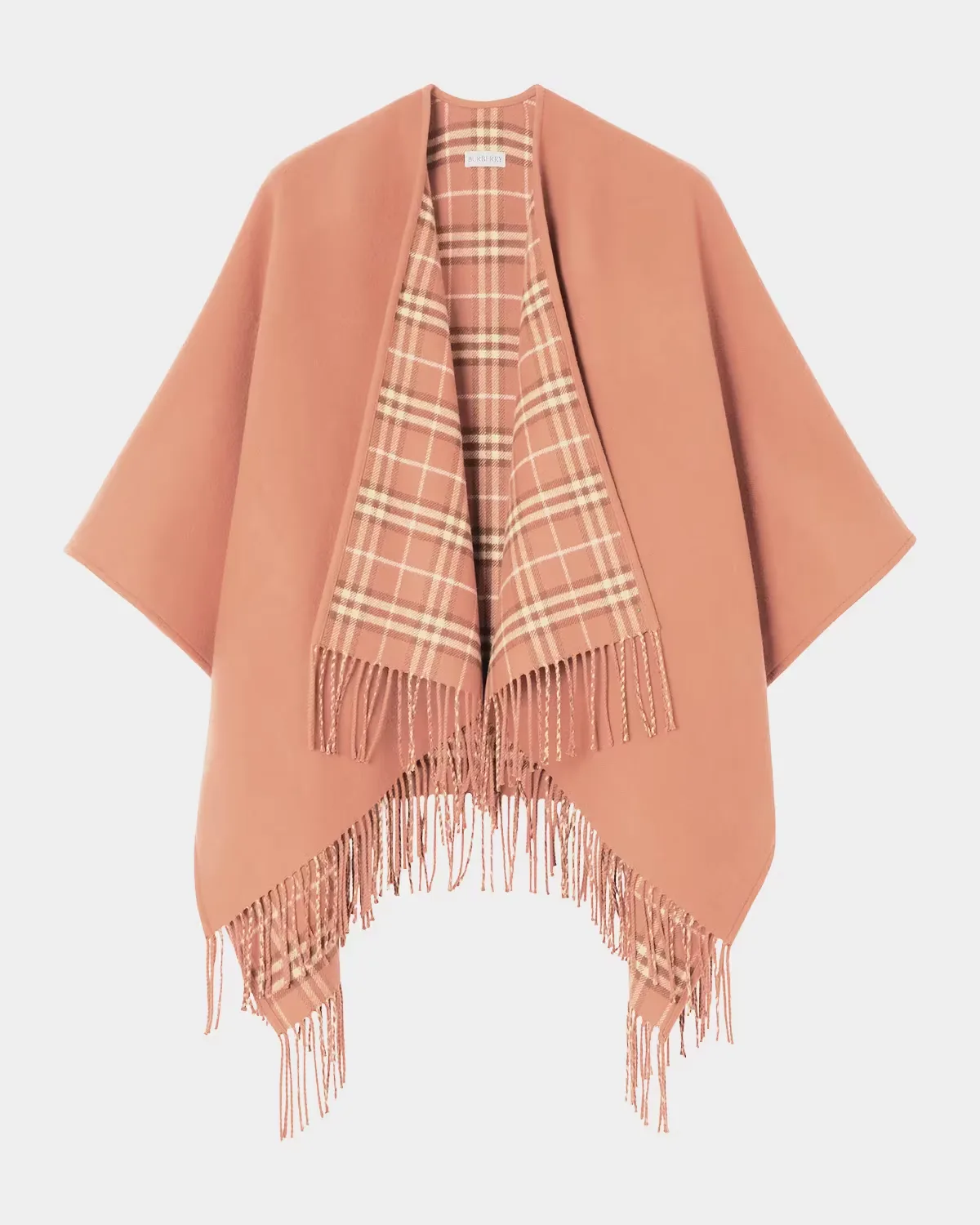 Reversible Check Wool Cape by Burberry
