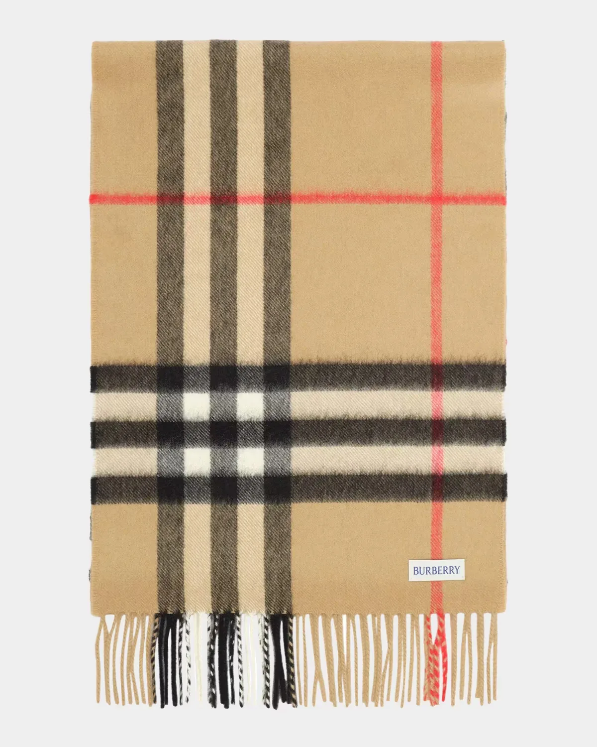 Crystal-Embellished Check Cashmere Scarf by Burberry