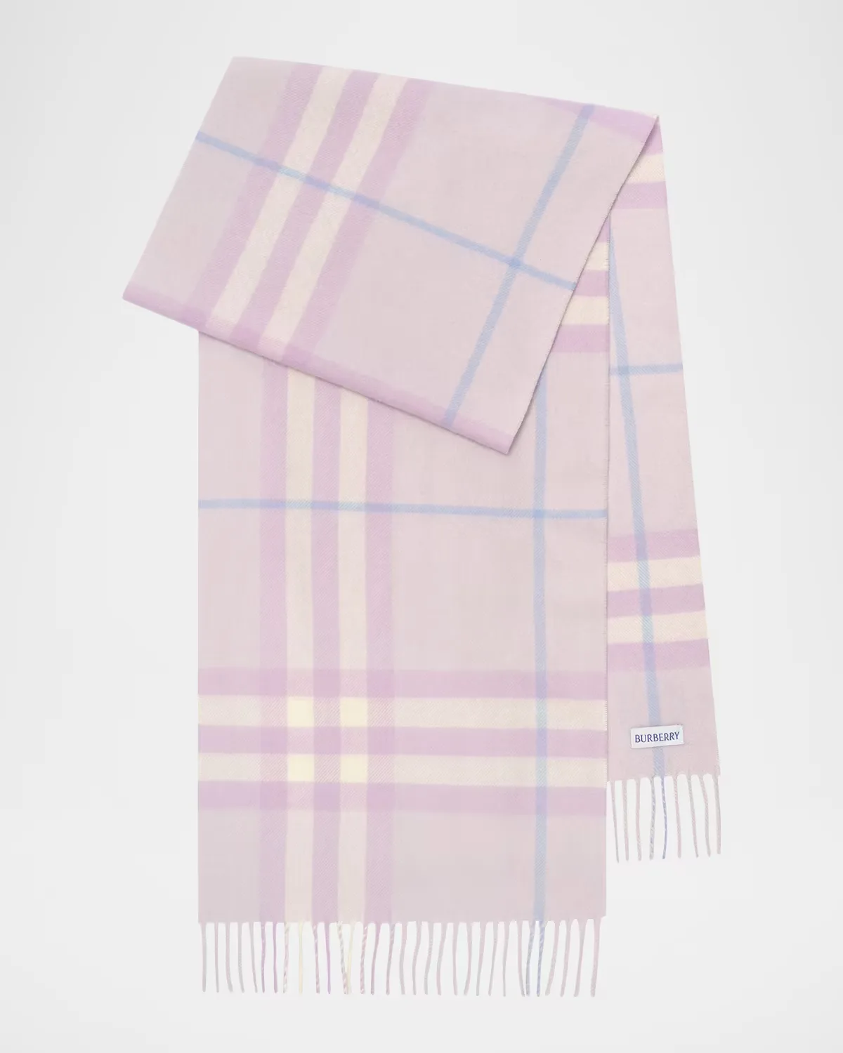 Fringe-Trim Check Cashmere Scarf by Burberry