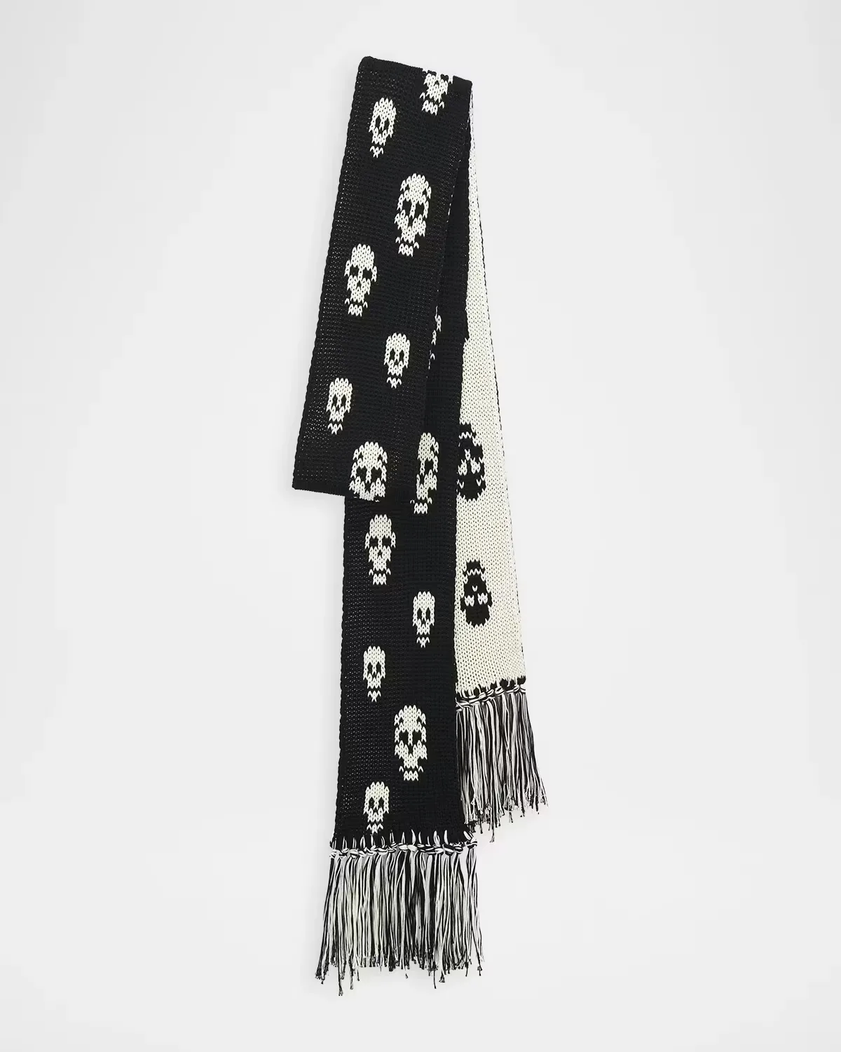Skull Knit Cotton Tricot Scarf by McQueen