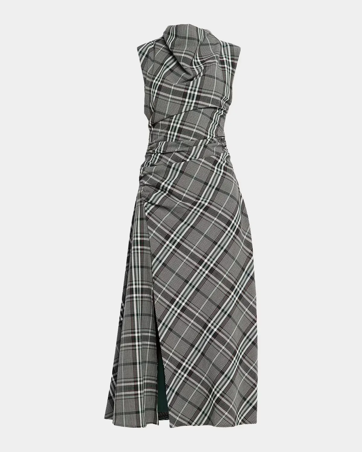 Burke Plaid Cowl-Neck Maxi Dress by SIMKHAI
