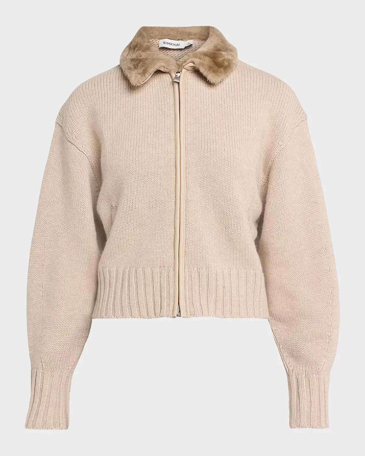 Drop Shoulder Wool-Cashmere Cardigan by SIMKHAI