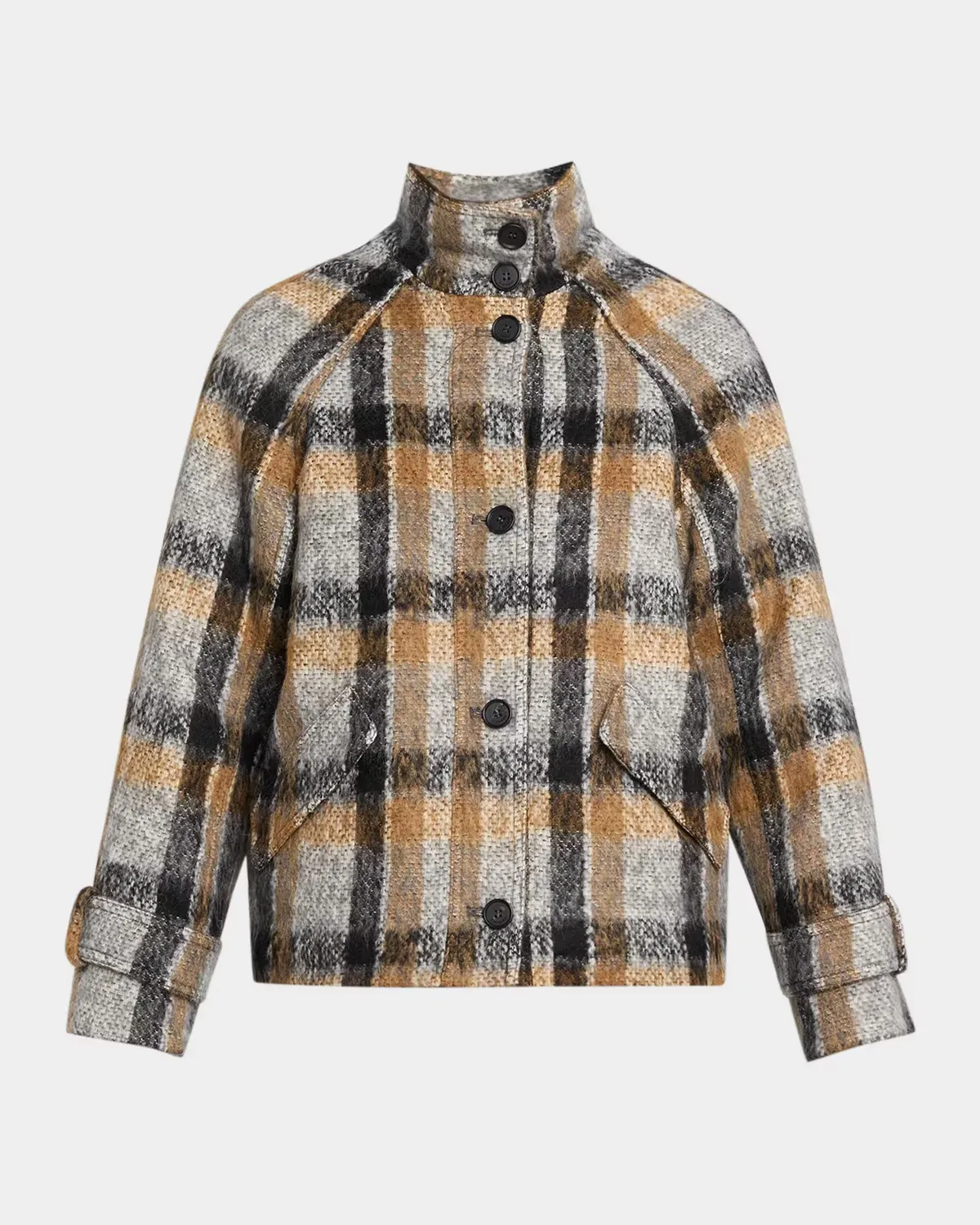 Virelle Plaid Brushed Knit Jacket