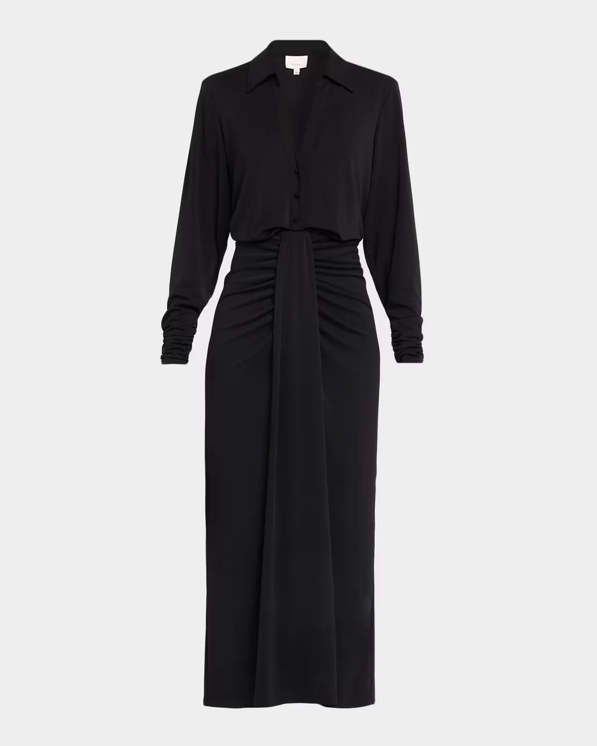Seferina Draped Long-Sleeve Jersey Dress by Cinq à Sept
