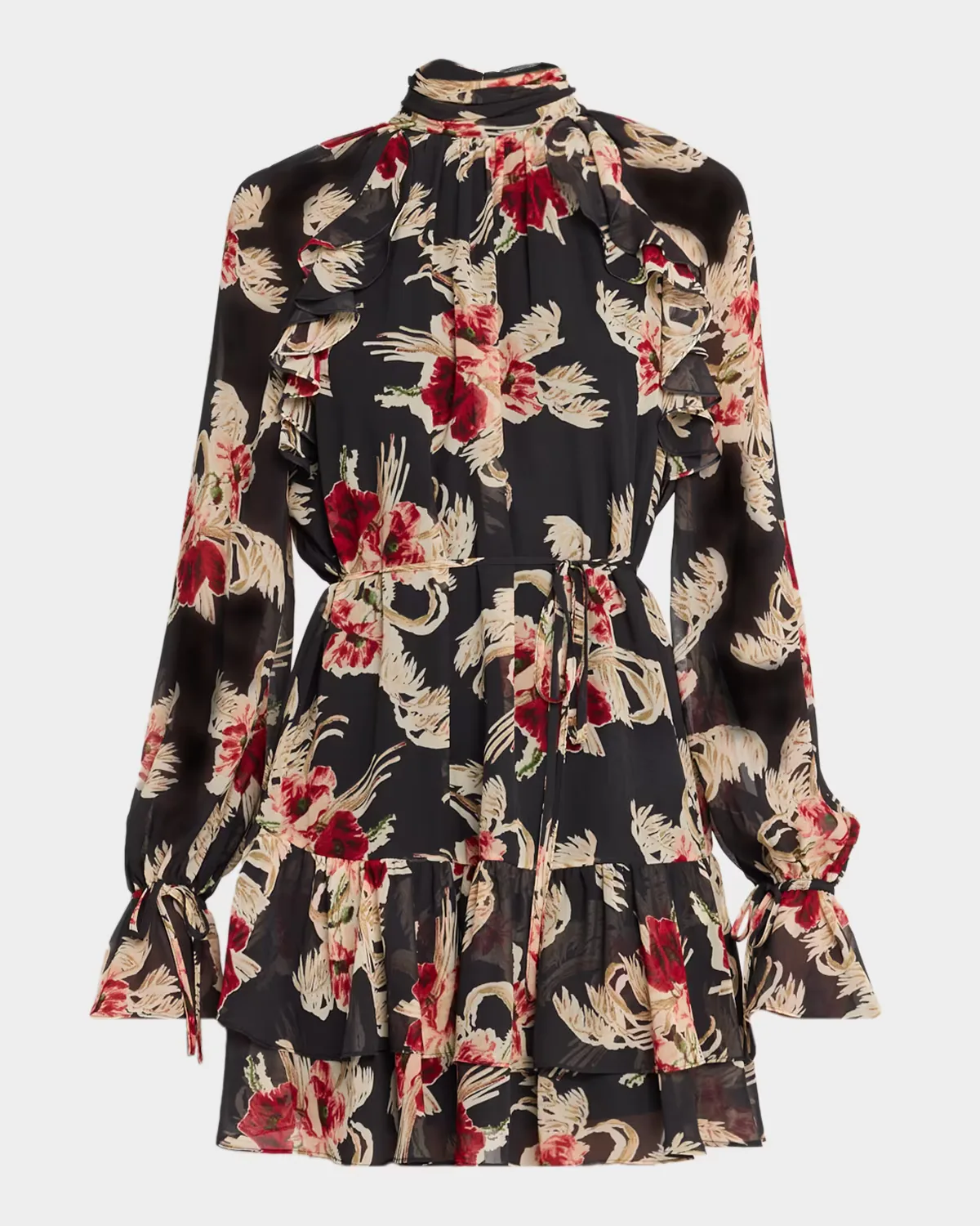 Sylvia Wilted Poppy Mini Dress by Cinq à Sept