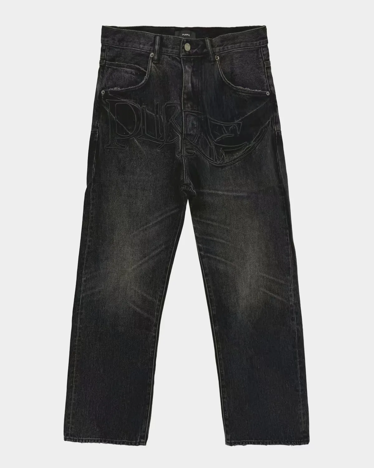 P018 Logo Appliqué Wide-Leg Jeans by PURPLE