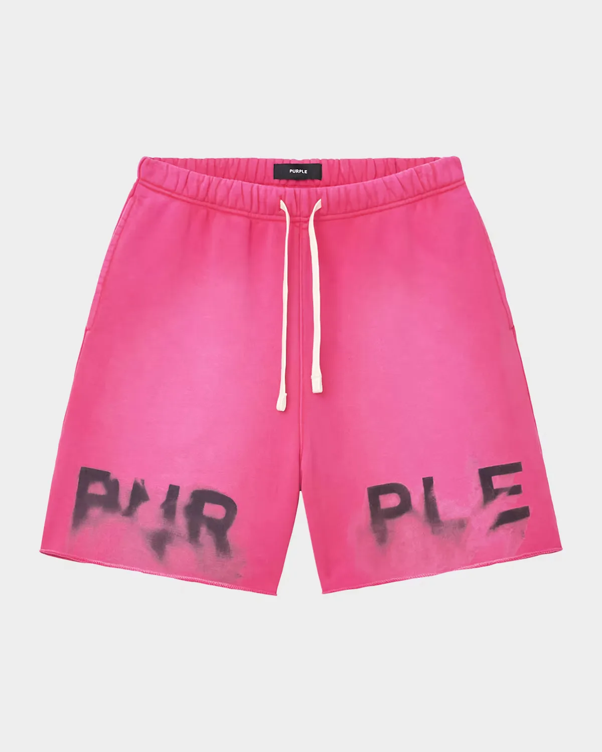 Fleece Smudge-Logo Drawstring Shorts by PURPLE