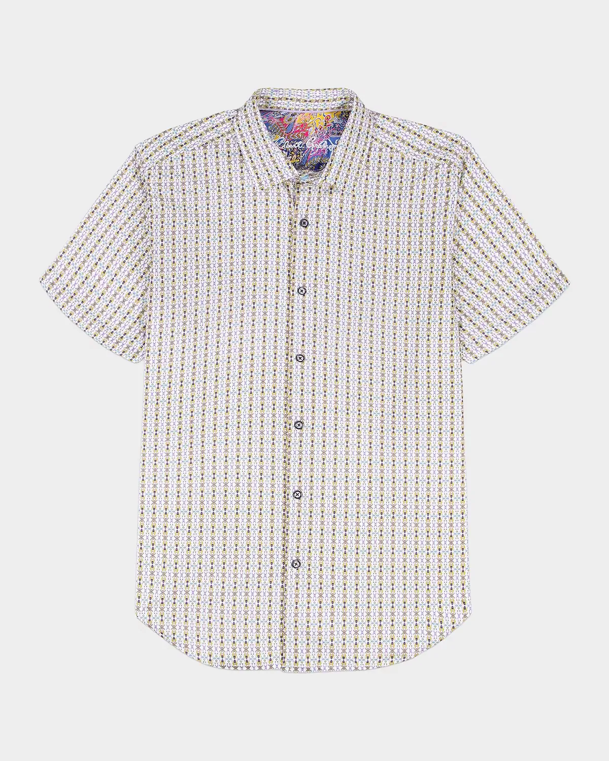 Abbotswell Geometric Stretch-Cotton Short-Sleeve Shirt by Robert Graham