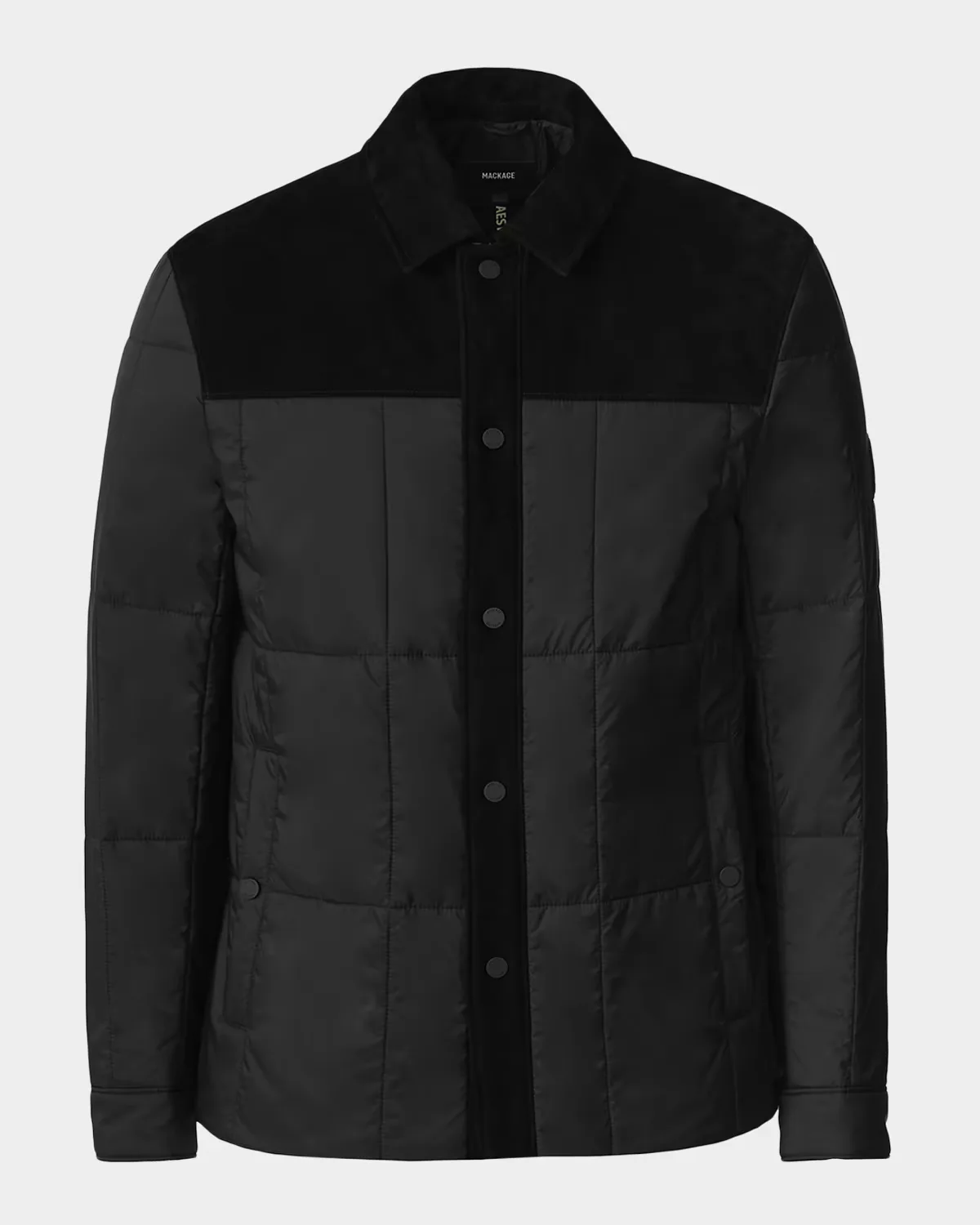 Henrik Mixed-Media Suede Shirt Jacket by Mackage