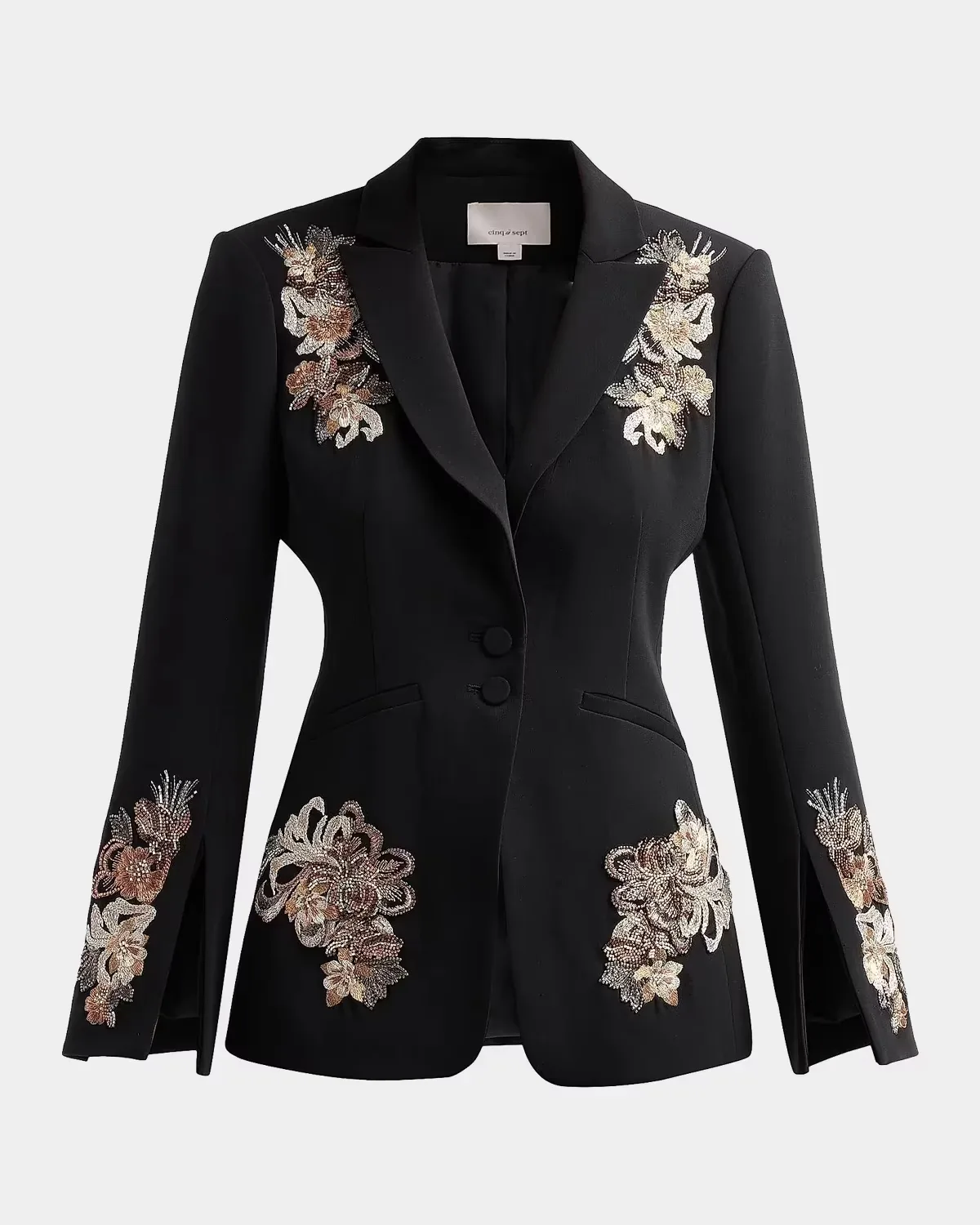Crystal Cascade Single-Breasted Blazer