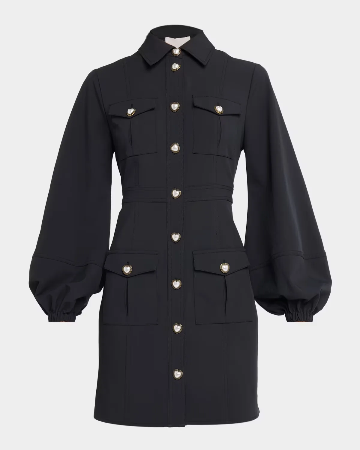 Lumira Heart-Button Mini Dress