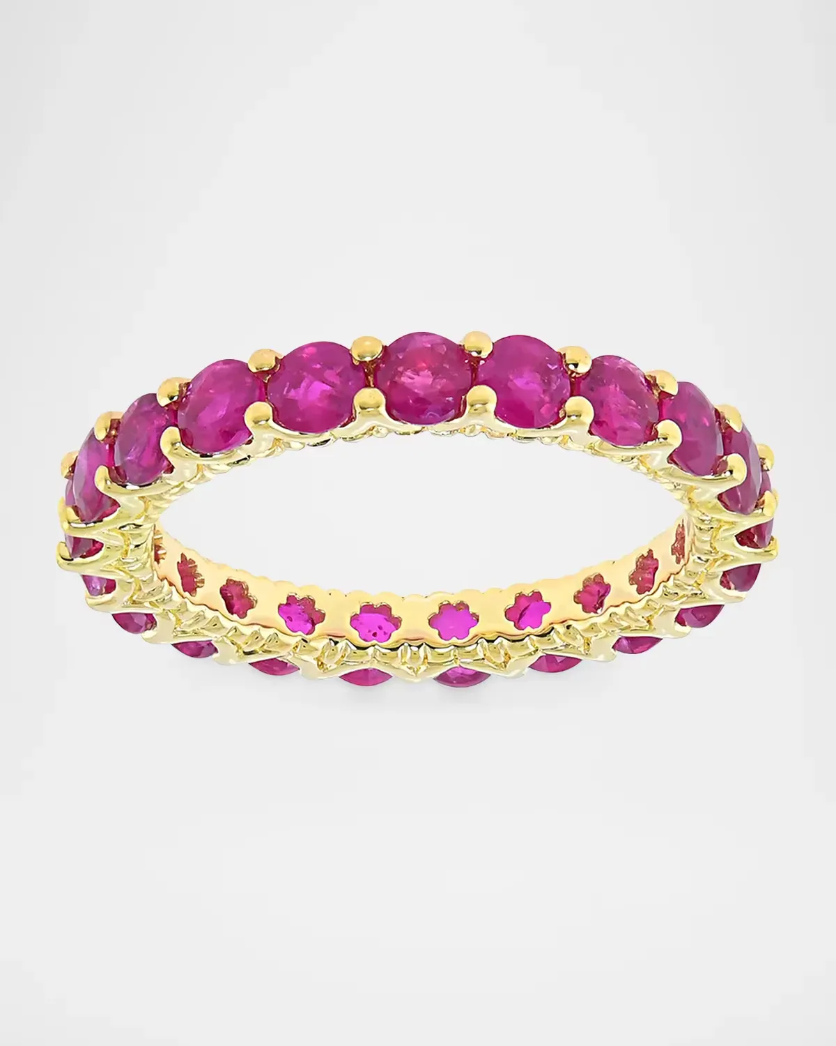 18K Yellow Gold Ruby Hero Gemstone Eternity Band