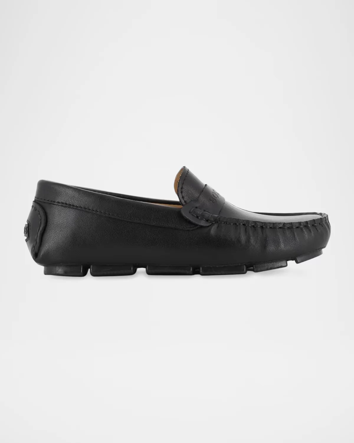 Logo-Embossed Leather Penny Loafers by BOSS