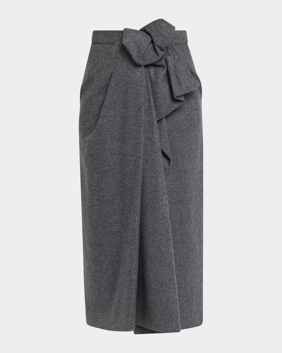 Origami Draped Wool Midi Skirt by Michael Kors Collection