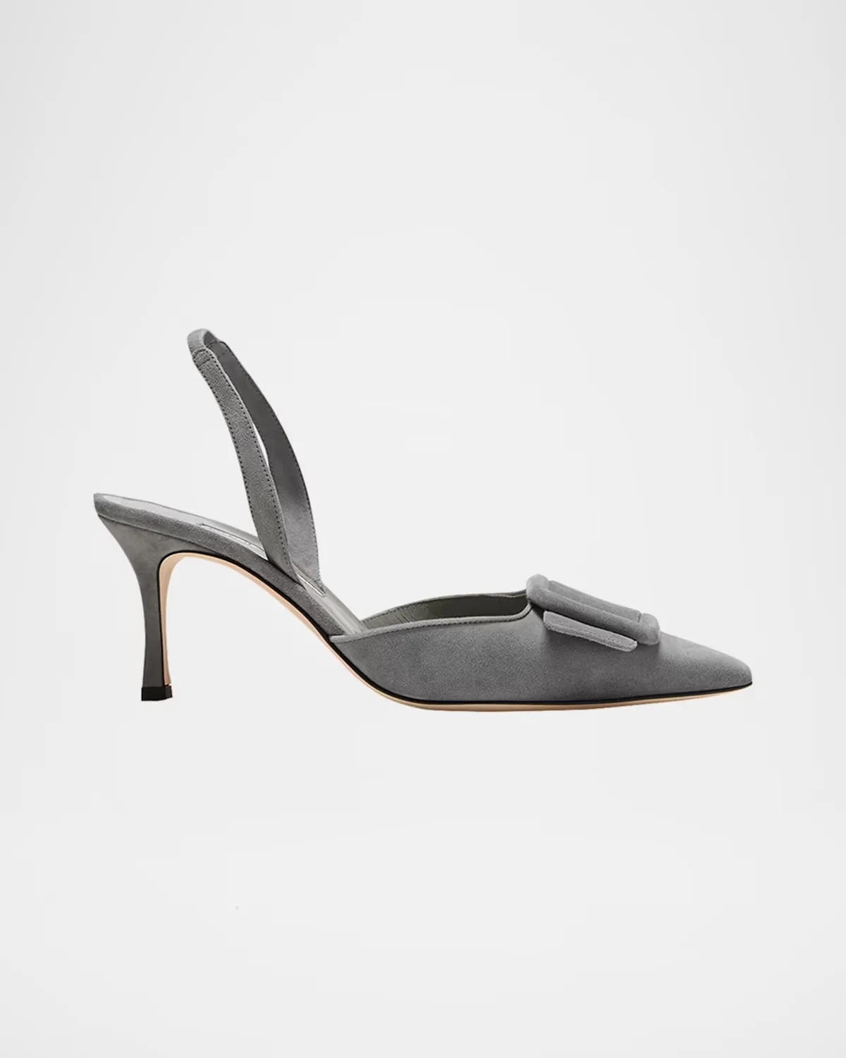 Maysli Suede Buckle Halter Pumps by Manolo Blahnik