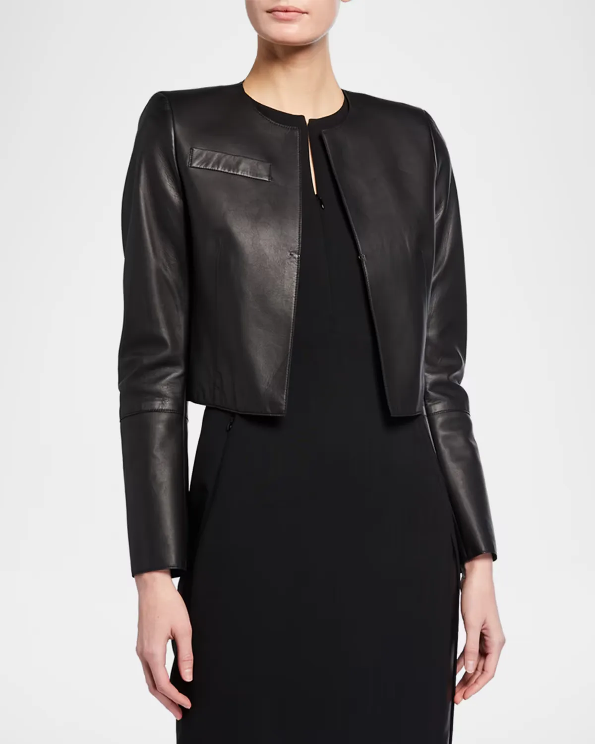 Hasso Cropped Napa Leather Jacket
