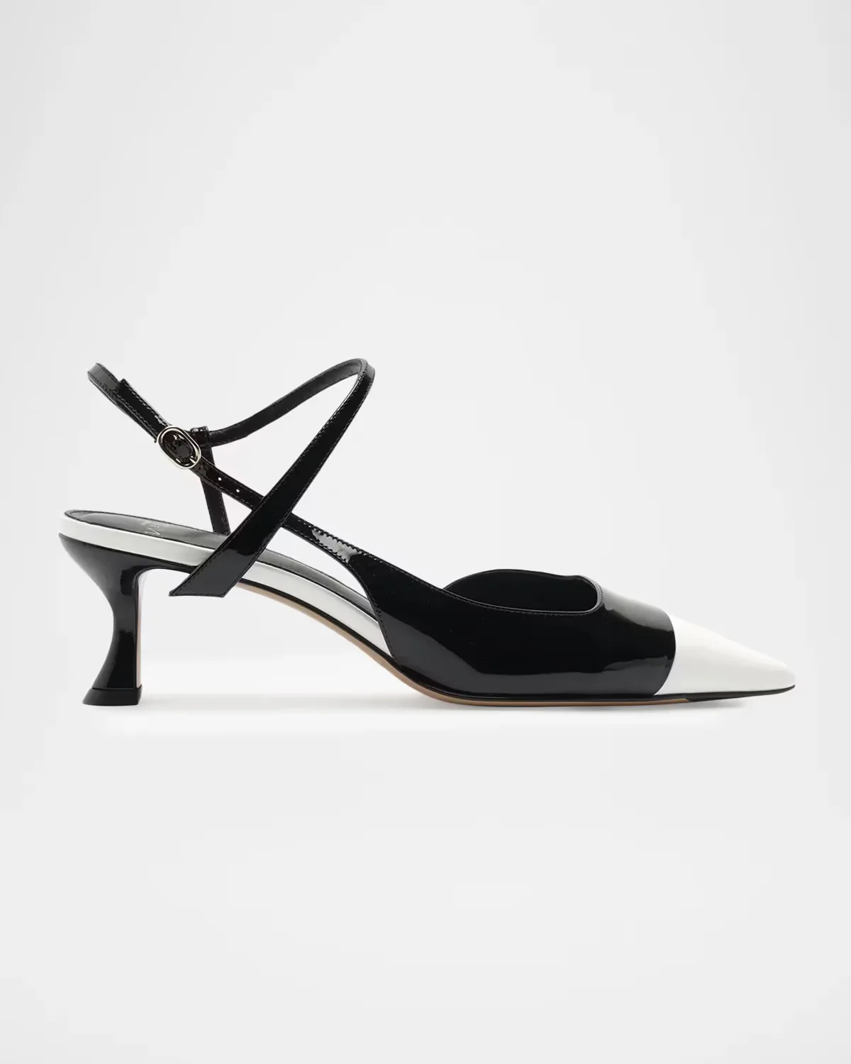 60mm Tita Wrap Patent Leather Cap-Toe Pumps