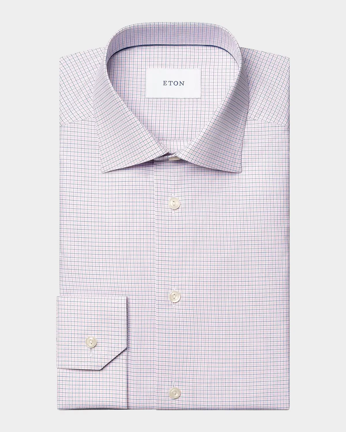 Micro-Check Slim-Fit Cotton Twill Shirt by Eton