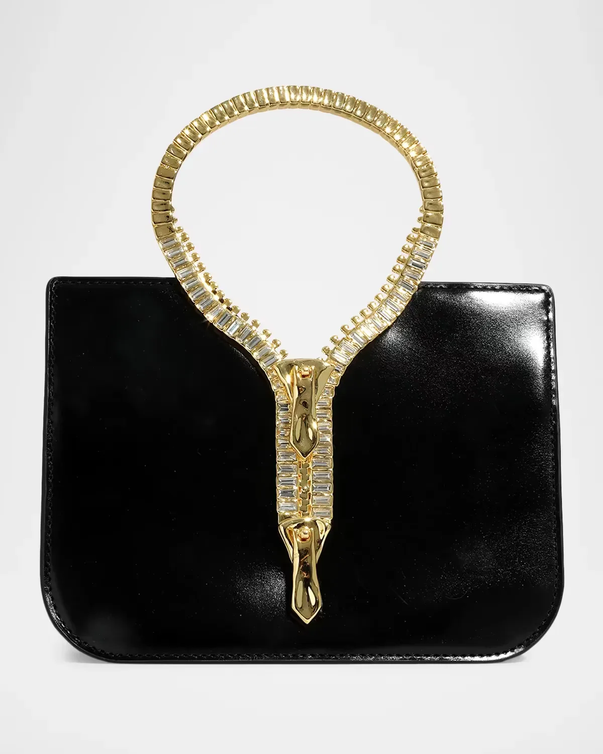 Sculptural Zipper Box Leather Top-Handle Bag by Alexis Bittar