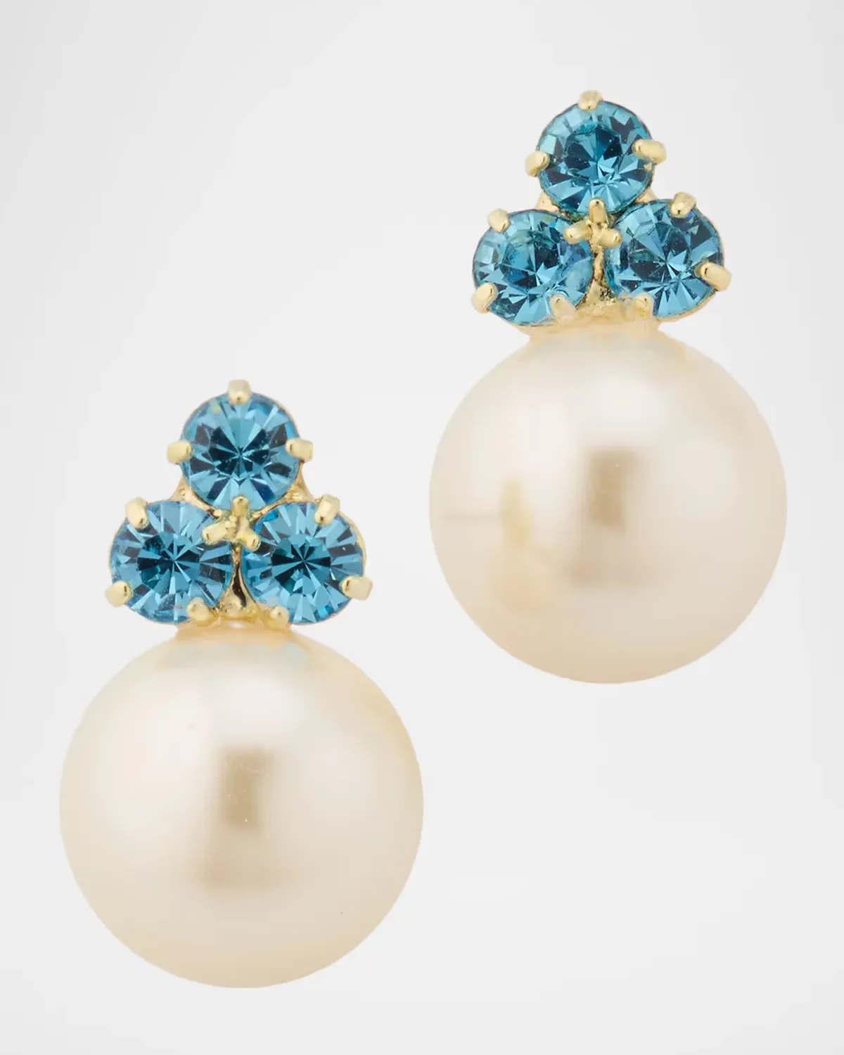 Belen 18K-Gold-Plated, Austrian Crystal & Imitation Pearl Stud Earrings by Jennifer Behr