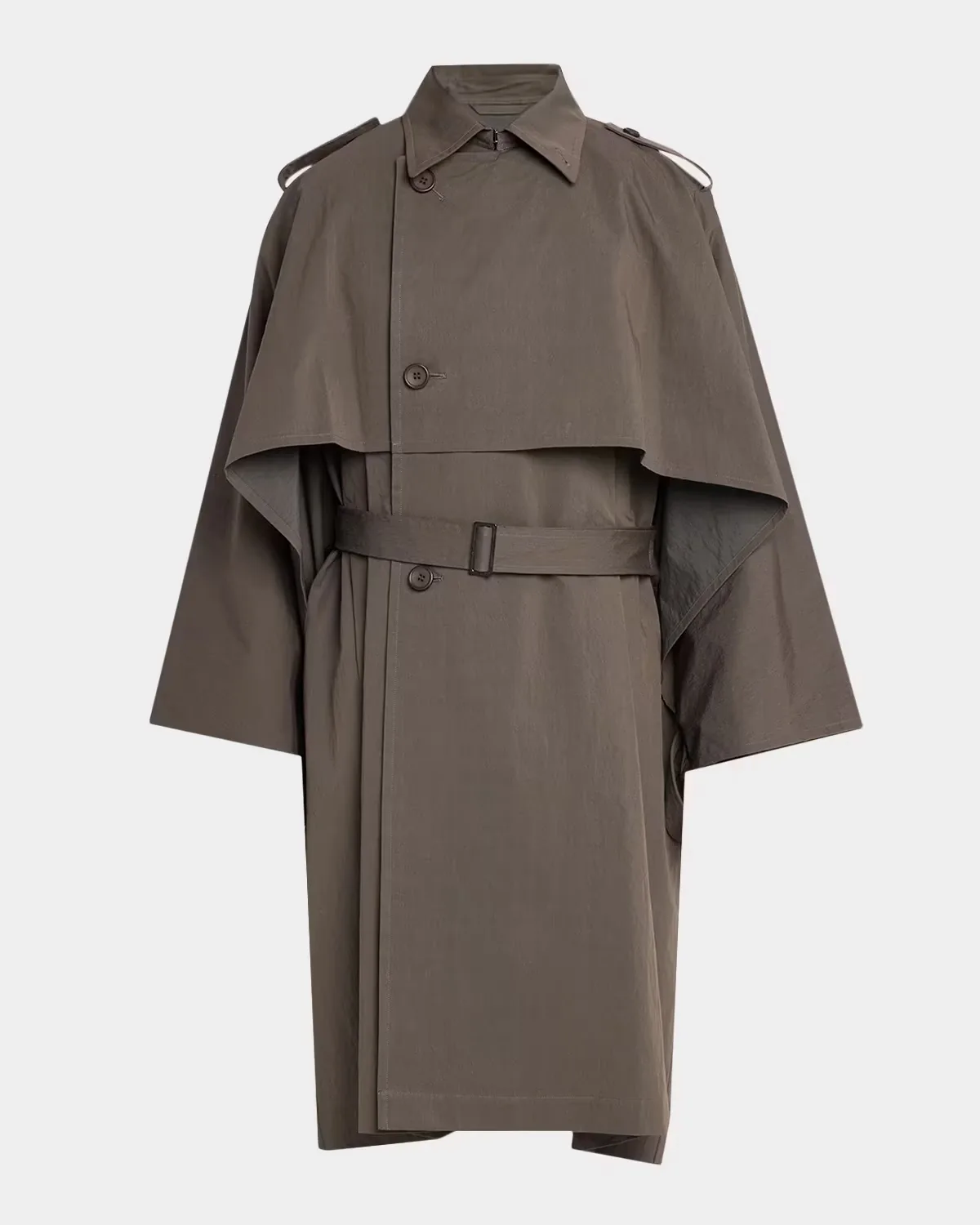 Overlap Cotton-Blend Cape Coat by Issey Miyake