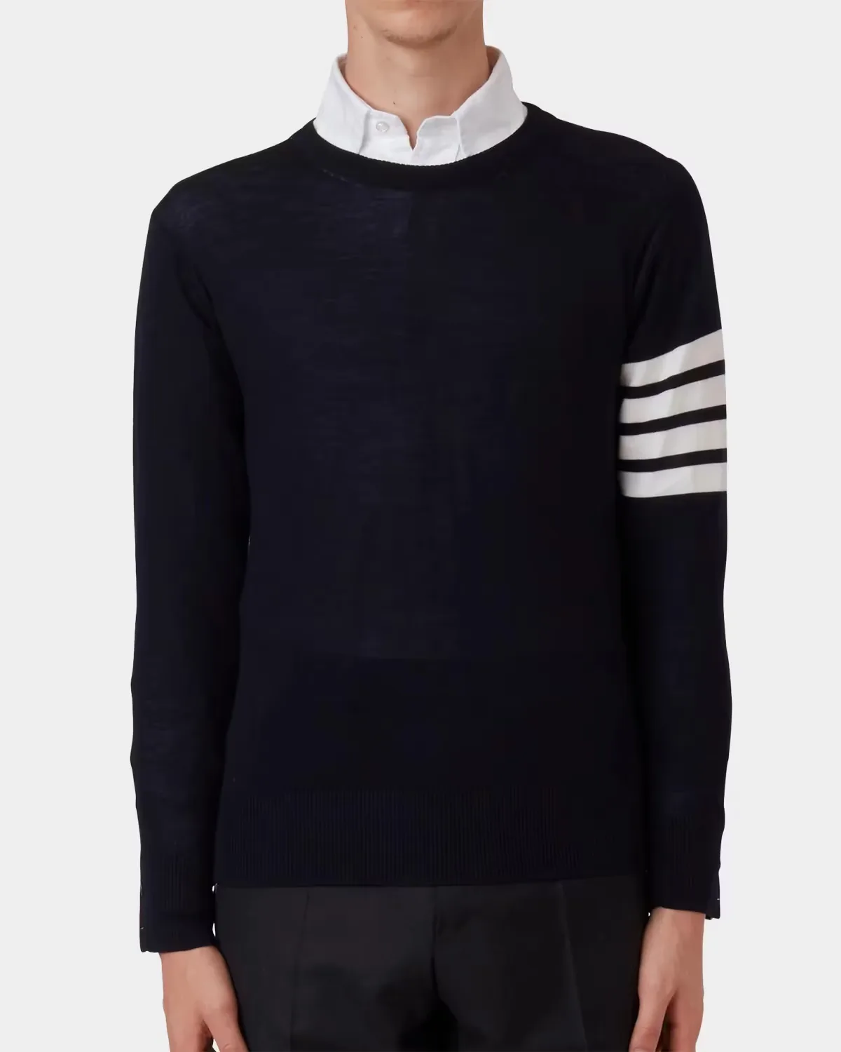 4-Bar Wool Sweater by Thom Browne