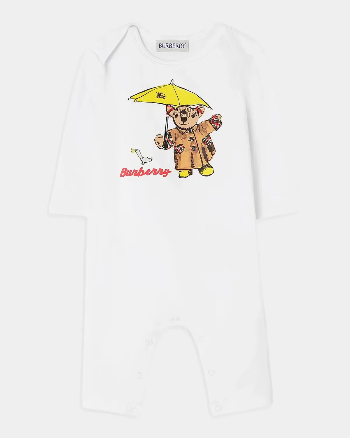 Albern Teddy Bear Stretch-Cotton Coverall by Burberry