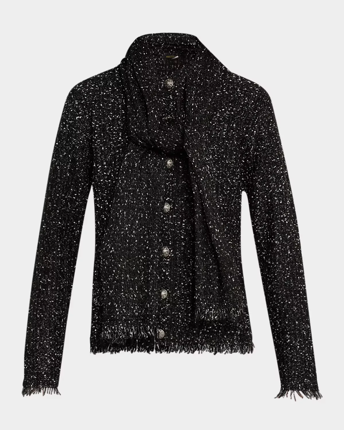 Faye Fringed Metallic Knit Sweater by Kobi Halperin
