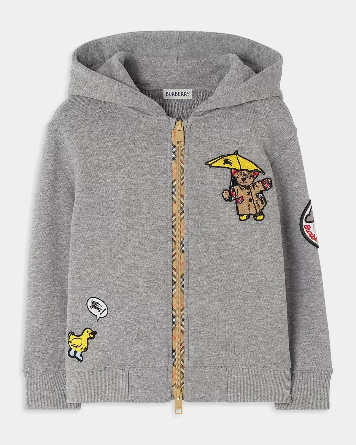 Clyde Teddy Bear Cotton Fleece Hoodie by Burberry