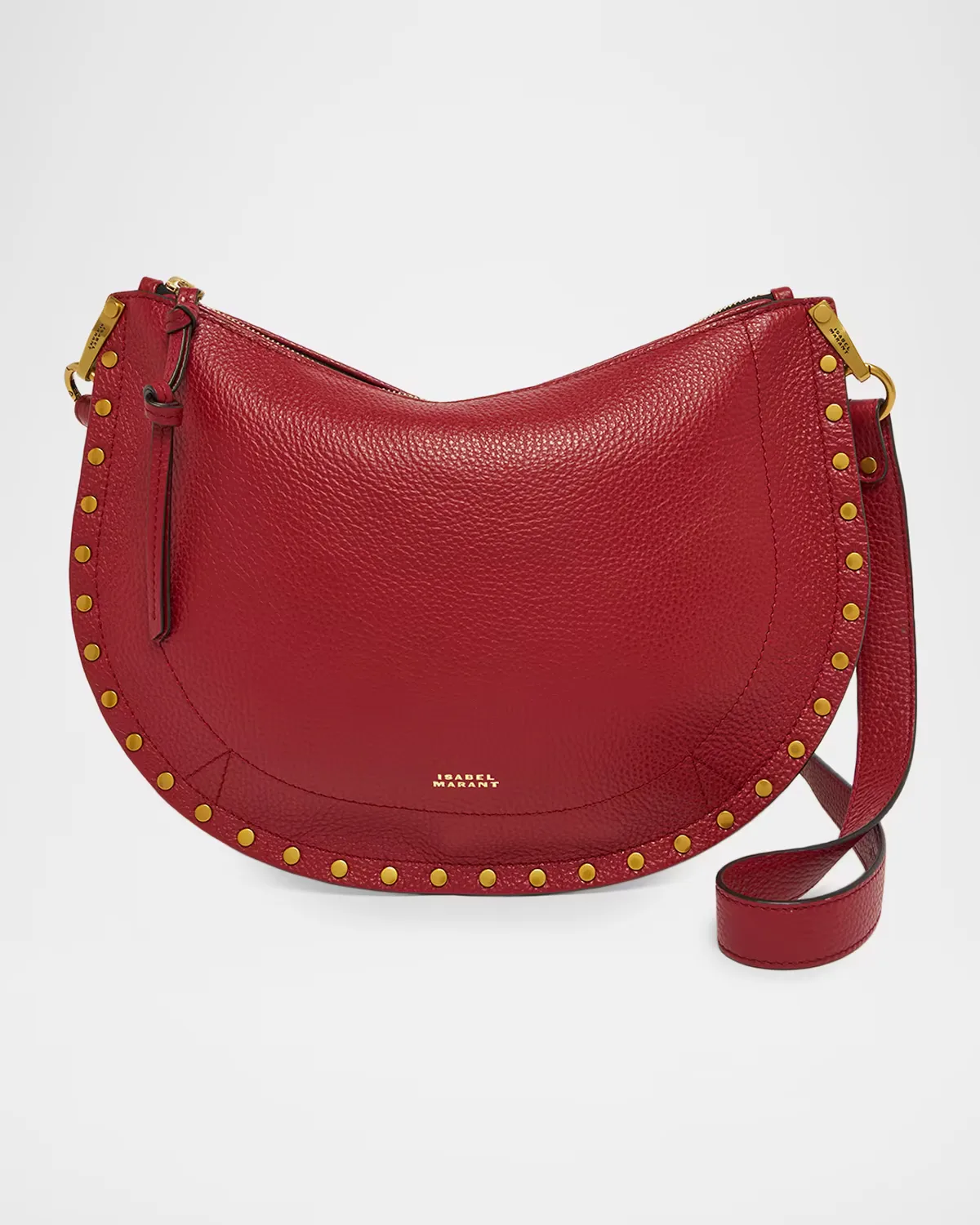 Oskan Studded Grainy Leather Shoulder Bag by Isabel Marant