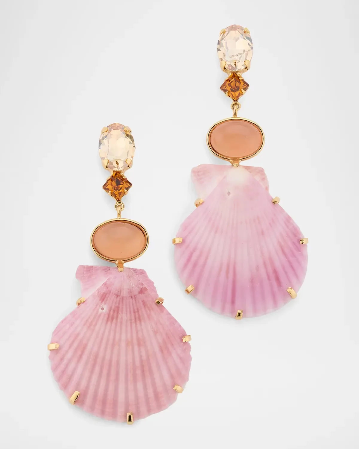 Adrielle 18K-Gold-Plated & Mixed-Media Shell Drop Earrings
