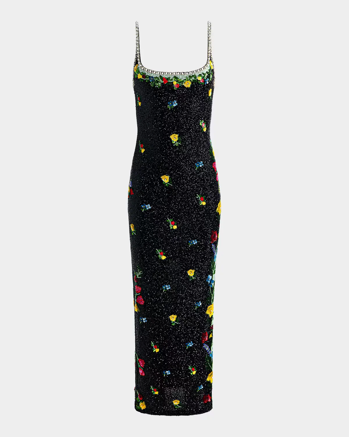 Julia Beaded Floral Sequin Column Gown by ALICE + OLIVIA