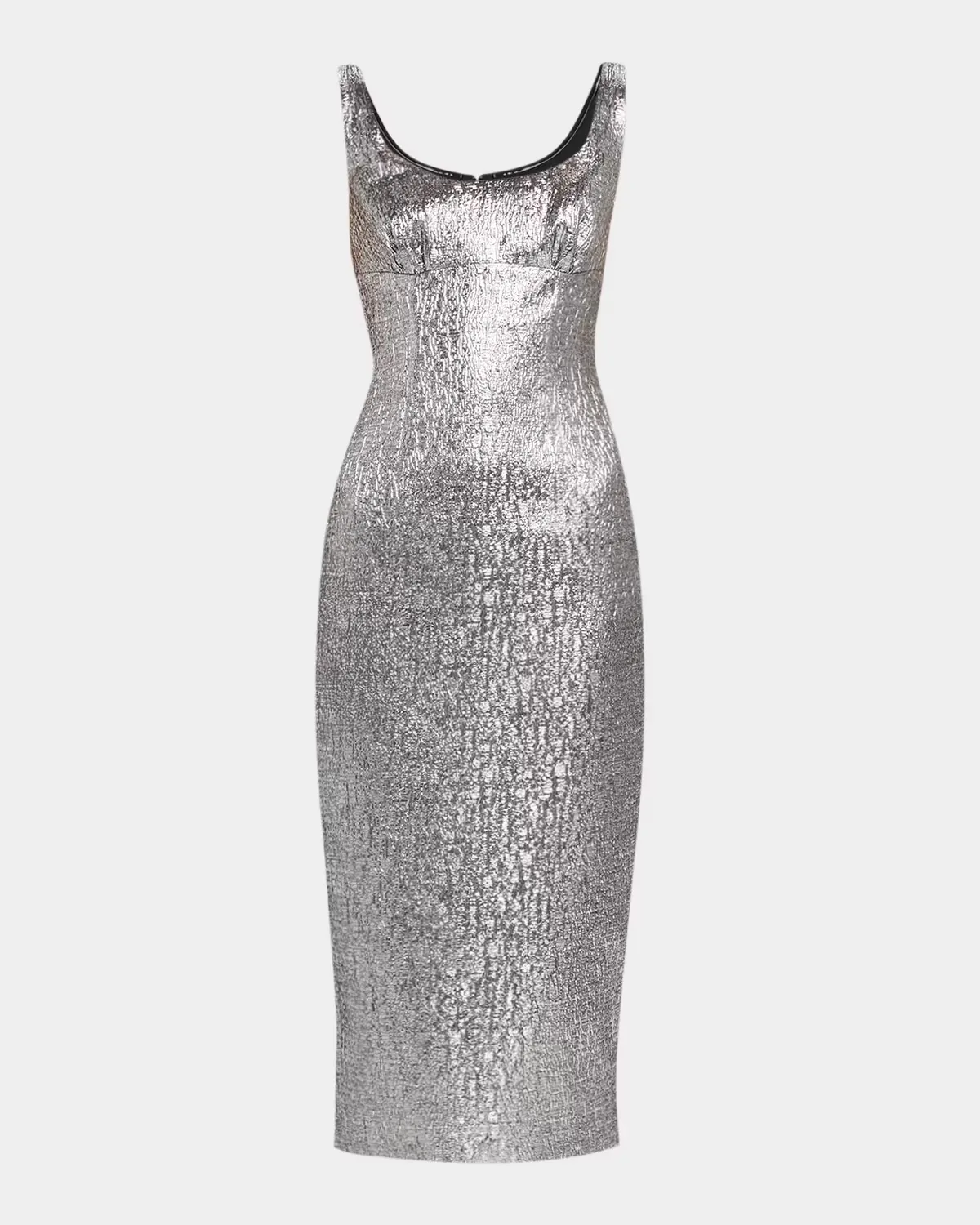 Off-The-Shoulder Metallic Textured Jacquard Midi Dress