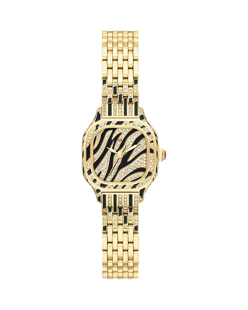 Mega Mini Diamond Zebra Watch, 25 x 23mm by Michele