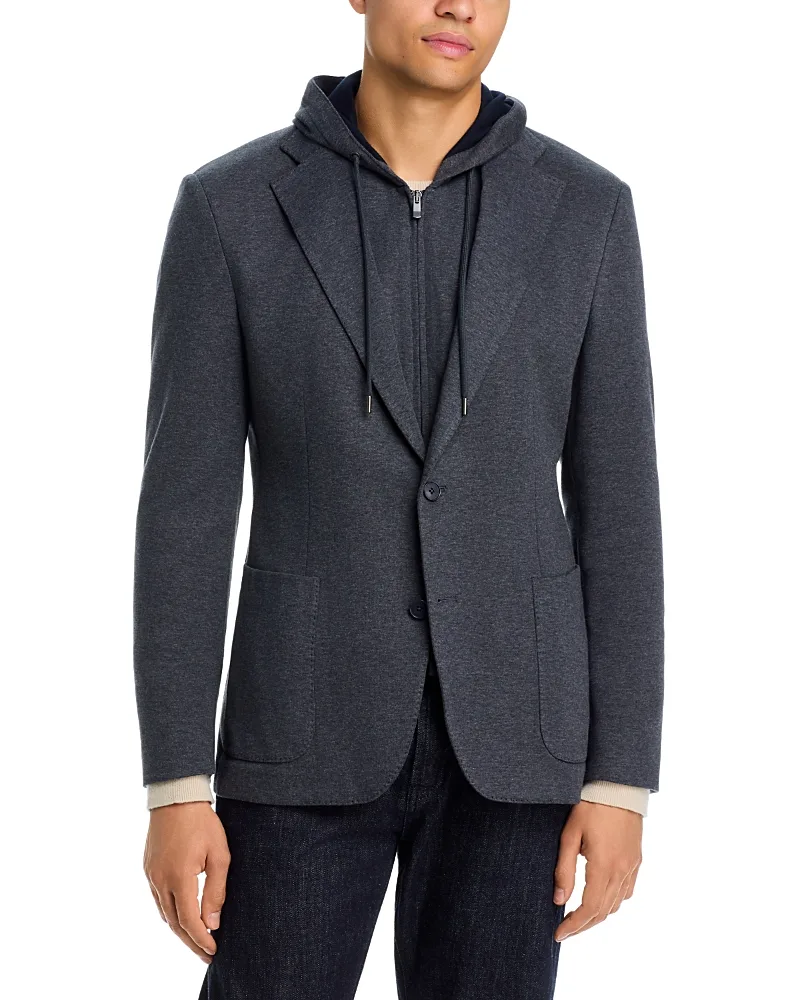 Removable Bib Hooded Jersey Sport Coat