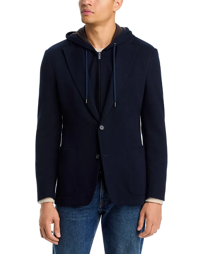 Removable Bib Hooded Jersey Sport Coat by Vince
