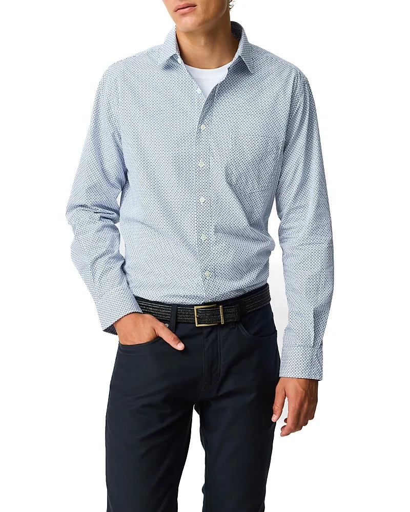 Edbrooke Hill Geo Print Long Sleeve Shirt by Rodd & Gunn