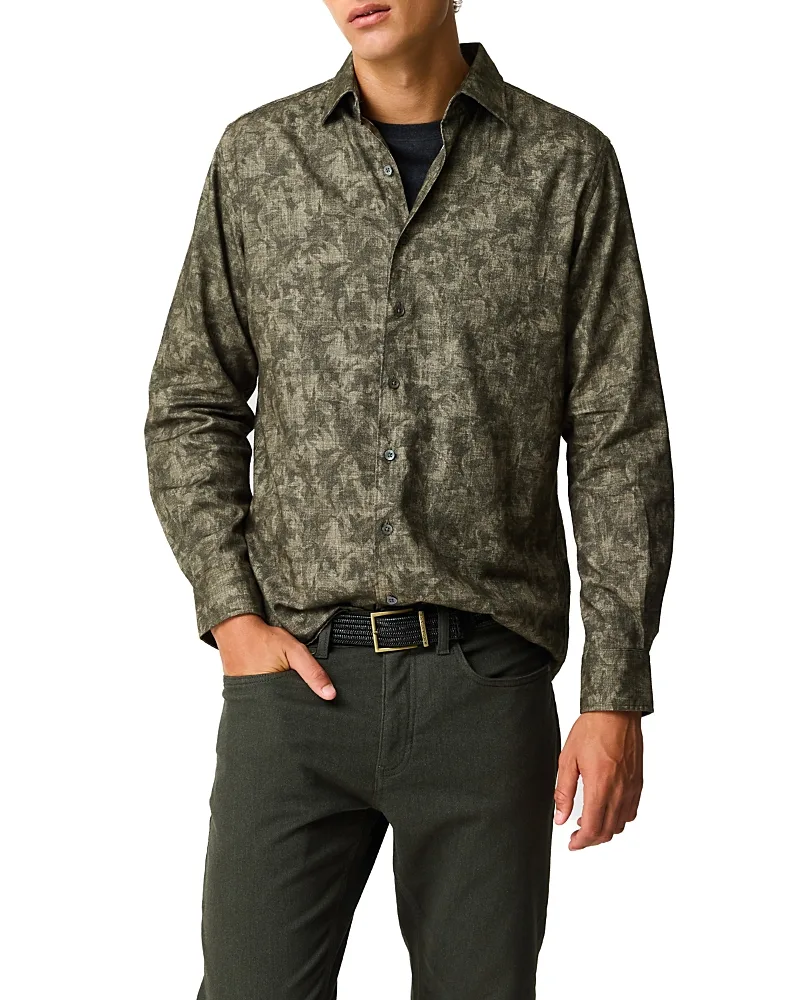 Campbell Valley Palm Print Long Sleeve Shirt by Rodd & Gunn