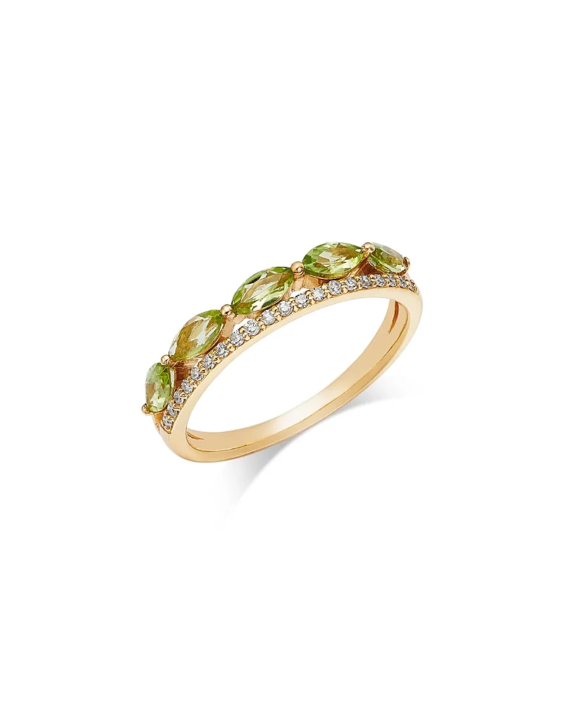 Gemstone & Diamond Classic Band in 14K Yellow Gold