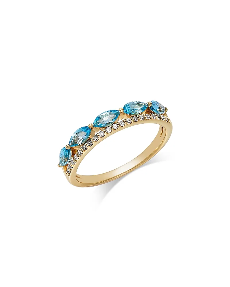 Gemstone & Diamond Classic Band in 14K Yellow Gold